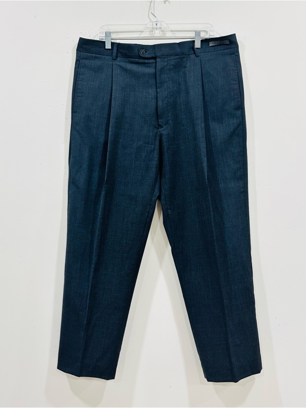 Giorgio Cosani Pants Mens 40 Grey Wool Pleated HighRise Lightweight Slash Pocket